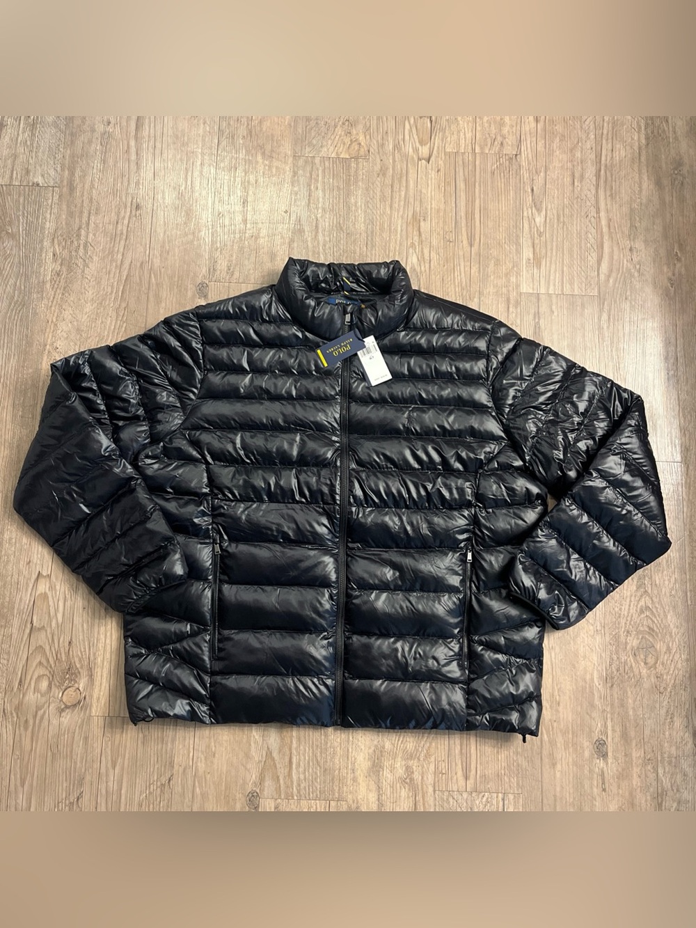 NWT Polo Ralph Lauren Glossed Packable Water-Repellent Jacket Black Mens Sz 3XLT